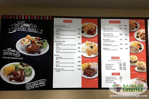 Kenny Rogers Roasters - SM City Bacolod - menu 